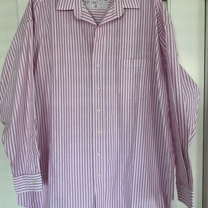 Frank & Eileen Shirley Oversized Pink and White Striped Shirt